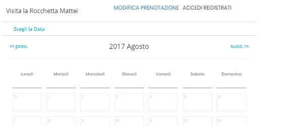 Accedi al calendario